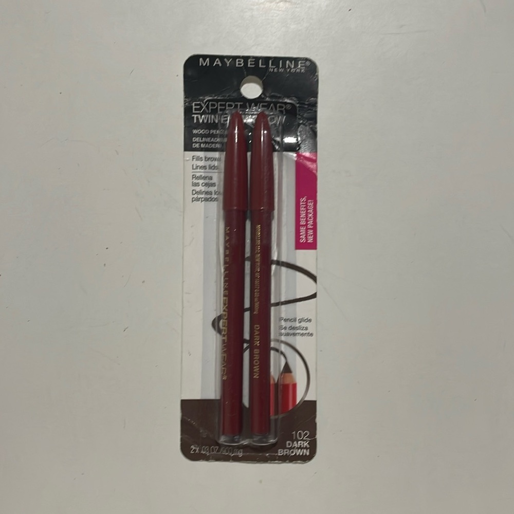Maybelline Expert Wear Twin Eye & Brow Pencils 102 Dark Brown.